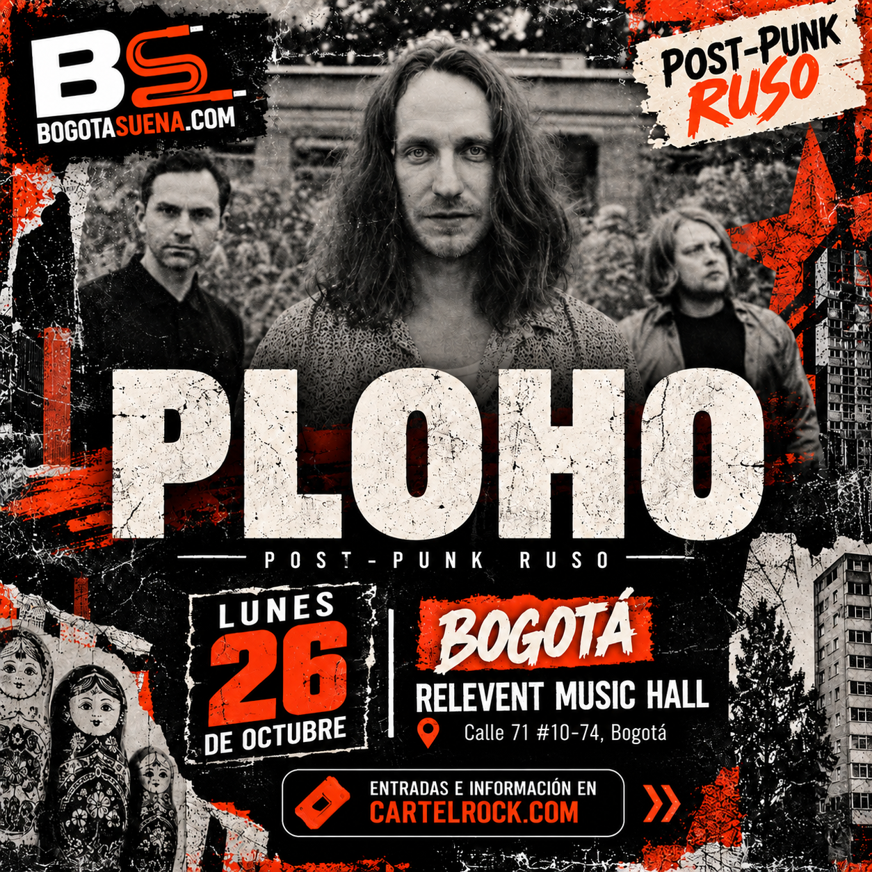 Afiche: Ploho en Bogotá, 26 de octubre de 2026, Relevent Music Hall