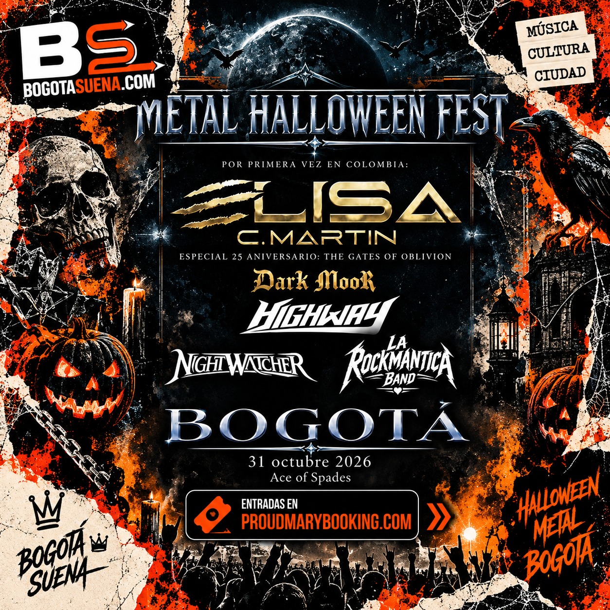 Afiche: Metal Halloween Fest, 31 de octubre de 2026, Ace of Spades Bogotá